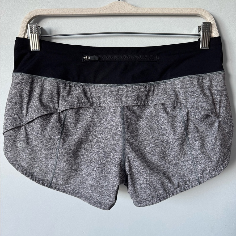 Lululemon Speed Up Short Heather Lux Multi Black / Black Size 6 - Picture 6 of 16
